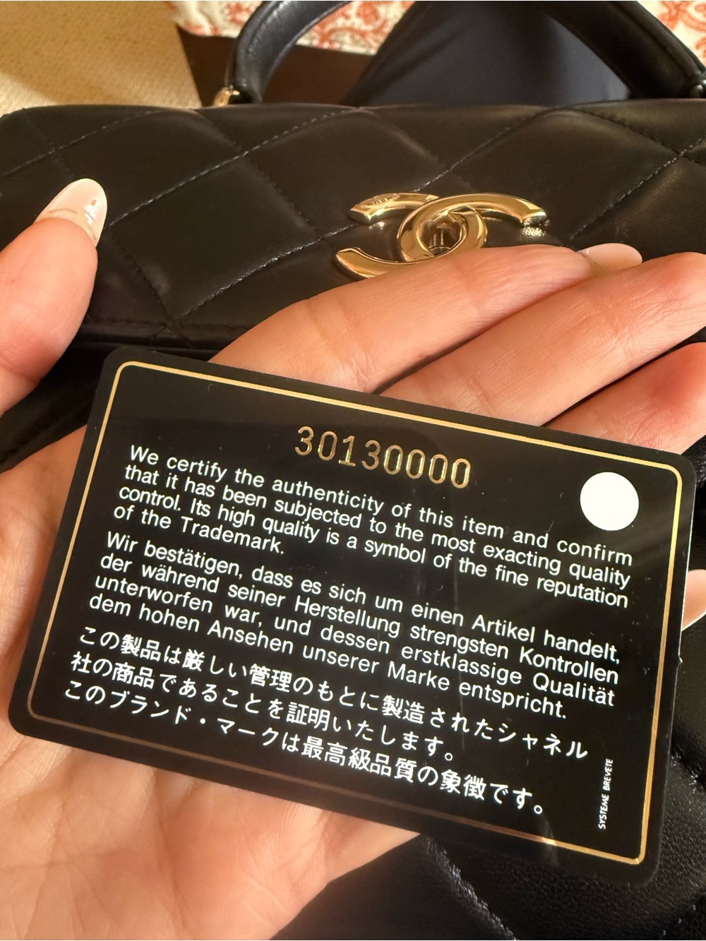 CHANEL Black Quilted Leather Satchel with Gold CC Hardware ; Small Trendy CC bag - Picture 5 of 10